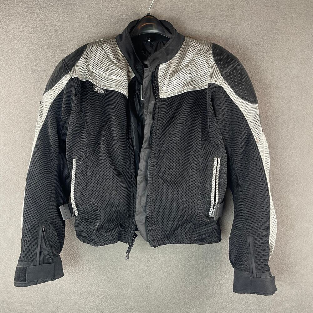 EXL Armored Mesh Motorcycle Jacket Vintage Men's Medium Black Padded